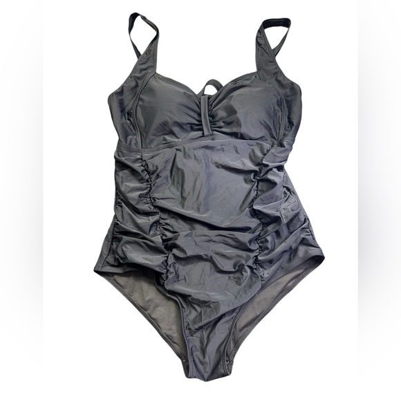 DACI retro cross front tummy control full bottom coverage one piece swimsuit NWT - Picture 2 of 9